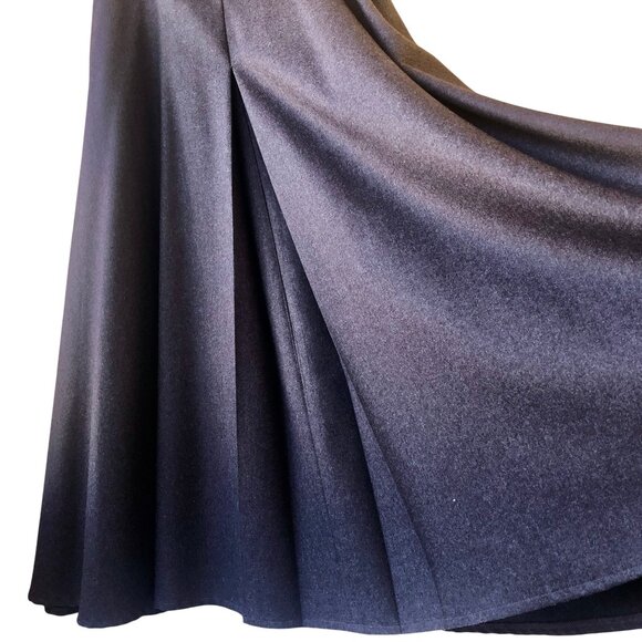 Brown 100% Wool Maxi Long Skirt Button Down Front Vintage 80's USA Womens 14 - Picture 10 of 15